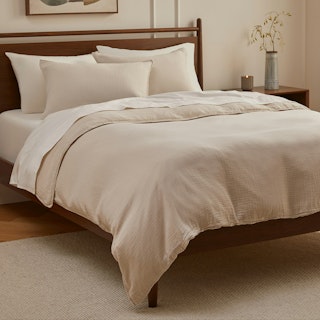 Leni Queen Cotton Gauze Duvet Cover - Light Taupe