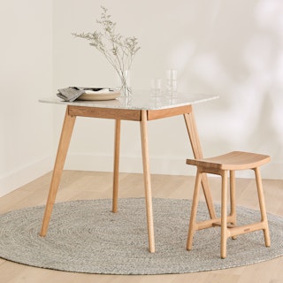 Vena Cafe Table - Oak and Marble