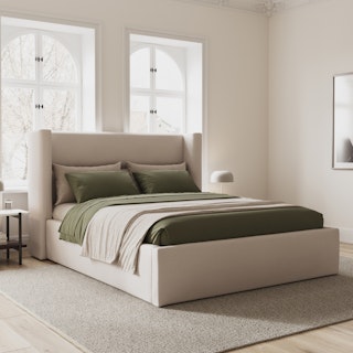 Calabri Queen Upholstered Bed - Napa White