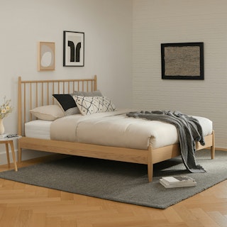 Lenia Queen Bed - White Oak