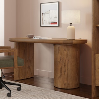 Baarlo 58.5" Desk - Smoked Oak