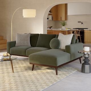 Rhett 93" Right Chaise Sectional - Felted Green