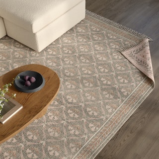 Cecile 8 x 10 Reversible Rug - Olive Green and Earthy Beige